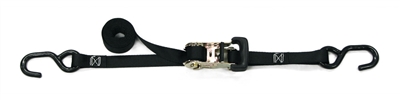 1" Grip Handle Ratchet Tie Down Strap with Coated S-Hooks