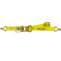 4" x 27' SPIN FREE Long Handle Ratchet Strap with Wire Hooks