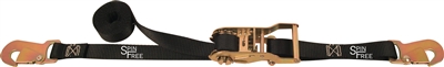 1" x 10' SPIN FREE Ratchet Strap with Flat Snap Hooks