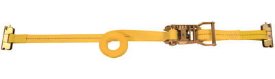 1" x 12' SPIN FREE Ratchet Strap with Spring E-Fittings - 4' Fixed End