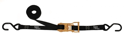 1" x 16' SPIN FREE Ratchet Strap with S-Hooks