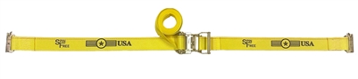 2" x 12' SPIN FREE Interior Ratchet Strap with Spring E-Fittings