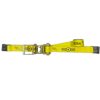 3" x 27' SPIN FREE Long Handle Ratchet Strap with Flat Hooks