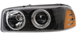 2000-2006 GMC Yukon Headlights, Black, by AnzoUSA