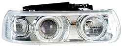 1999-2002 Chevy Silverado Headlights, Chrome Clear, by AnzoUSA