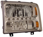 1999-2007 Ford Super Duty 1 pc. Headlights, Chrome, by AnzoUSA