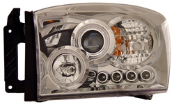 2006-2008 Dodge Ram Projector Headlights, Chrome, by AnzoUSA
