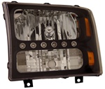 1999-2007 Ford Super Duty 1 pc. Headlights, Black, by AnzoUSA