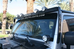 JEEP JK & TJ Bullet SkyBar w/ 4 Bullet Lights & LED Cab Lights By Delta DEL-01-9580-4BX