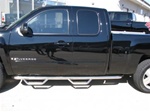 N-Fab's Stainless Steel Wheel-to-Wheel Nerf Steps for '01-'06 Chevy C1500HD/C2500HD/C3500HD Crew Cab Short Bed