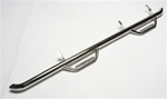 N-Fab's Stainless Steel Wheel-to-Wheel Nerf Steps for 2009 Dodge Ram Quad Cab 4 Door 6'4" Bed