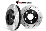 Hummer H2 Drilled Rotors Factory Replacement Rear By Brembo - Set of 2