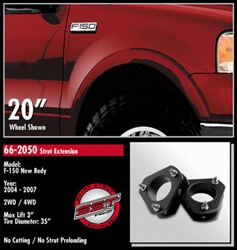ReadyLift™ is the fastest, safest, least expensive way to bring the front of your Ford F150 level with the rear. This gives you the clearance and ability to add wheels and tires up to 35" in diameter.