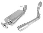 CAT BACK EXHAUST KIT, STAINLESS STEEL, SINGLE RH OUTLET, RUGGED RIDGE, JEEP WRANGLER (TJ) 00-06 WITH 4.0L, 2.5L OR 2.4L