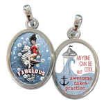 anyone can be cool, but awesome takes practice jewelry charm