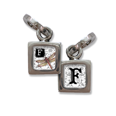Initial Charm, F initial, charm, Small initial charm, E,  Pick Up Sticks Jewelry, Collage charms, Photo jewelry, Vintage Photo charms, Photo charms, Pick Up Sticks Jewelry, Collage charms, Photo jewelry, Vintage Photo charms