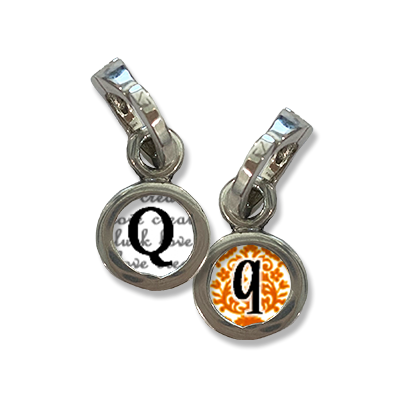 Initial Charm, Q initial, charm, Small initial charm, Q, Photo charms,Pick Up Sticks Jewelry, Collage charms, Photo jewelry, Vintage Photo charms