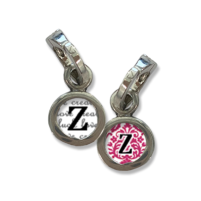 Initial Charm, ZD initial, charm, Small initial charm, Z, Photo charms,Pick Up Sticks Jewelry, Collage charms, Photo jewelry, Vintage Photo charms