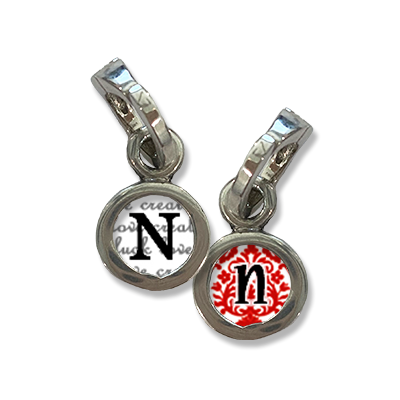 Initial Charm, N initial, charm, Small initial charm, N, Photo charms,Pick Up Sticks Jewelry, Collage charms, Photo jewelry, Vintage Photo charms