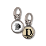 Initial Charm, D, initial, dot initial, bubble glass, charm, Small initial charm, D  Initial Charm, D, initial, dot initial, bubble glass, charm,