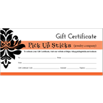 Pick Up Sticks Jewelry Gift Certificate