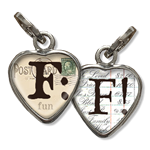 Bubble Heart Initial F