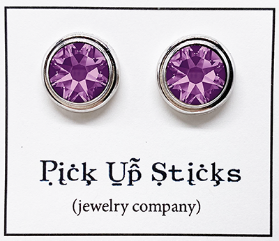 Amethyst (February) Earring Posts