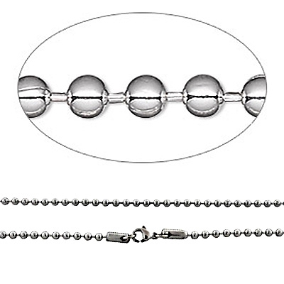 Bead Chain Necklace 30" (3mm)