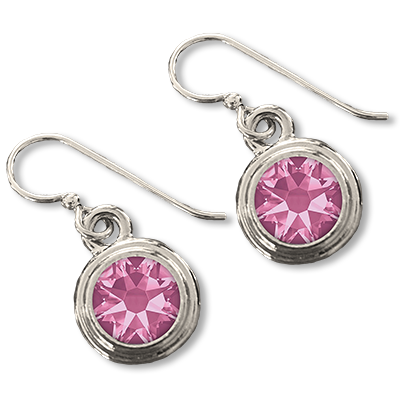 Pink Tourmaline (October) Earring Wires