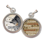 Taurus the Bull Zodiac art charm