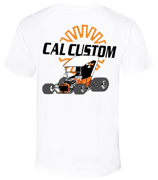 Cal Custom in White T-Shirt