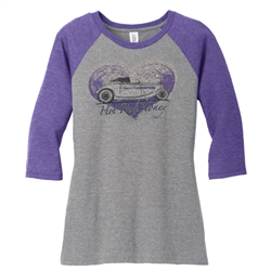 Hot Rod Honey Women Baseball Jersey PURPLE/ASH