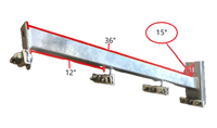 INWESCO 50A80 HDG Communication Arm 3 & 2 Position Steel Under-build, 15° Angled