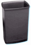 Courtyard-specified black 7-quart rectangular wastebasket by WESCON/Lancaster Colony, #09-8000/05 black, case of 12 pcs.