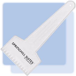 Ice scraper made of break-resistant plastic with SpringHill Suites logo