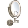 Jerdon First Class 10X-1X-15X Lighted Table Top Mirror, Nickel, No. 780-HL9515N