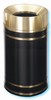 Glaro "Monte Carlo" black enamel satin brass funnel top waste receptacle with 12" opening, #783-F2055