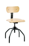 Bevco 1260 w/ Rubber Cushion Metal Glides Swivel Plywood Chair- Height Adjust 16"- 21"