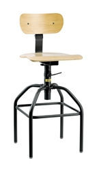 Bevco 1600 Stationary Plywood Chair- Height Adjust 26"- 34"