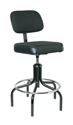 Bevco 2600-5 Upholstered Chair w/ Chrome Footring Plastic Glides, Height Adjusts 24" - 29"