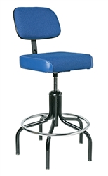 Bevco 2700-5 Upholstered Chair w/ Chrome Footring Plastic Glides, Height Adjusts 24" - 31"