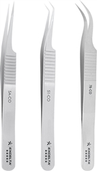 Excelta 5A-CO Ultra Fine Point Angled/Curved Cobaltima Tweezers