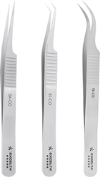 Excelta 7B-CO Very Fine Point Serrated Point Angled/Curved Cobaltima Tweezers