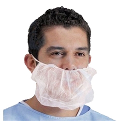 Tians Epic 91588 Beard Cover, Pleated, Poly, White, Universal