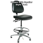 Bevco 9551LE2-BK - Integra-ECR 9000 Series Class 10 ESD Cleanroom Chair - Static Control Vinyl Large Back - 21.5"-3.5" - ESD Mushroom Glides - Black