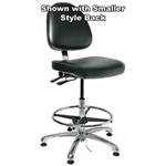 Bevco 9551LE2-BL - Integra-ECR 9000 Series Class 10 ESD Cleanroom Chair - Static Control Vinyl Large Back - 21.5"-3.5" - ESD Mushroom Glides - Blue