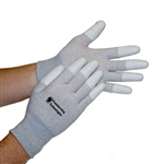 Transforming Technologies GL4500T ESD Nylon Finger Tip Covered Palm Coated Inspection Gloves
