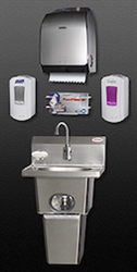 Eagle Group HFL-5000-LRS Touch-Free Hand Washing System with Waste Receptacle & End Splashes