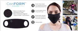 Foamtec HT4903TB-X1 Black Foam Face Masks 10 Masks/Bag-250 Bags/Case 2500 Masks/Case