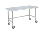 Metro Industries MWT305FS Stainless Steel Worktable, Mobile with Solid Bottom Shelf 30" x 48" x 34"H